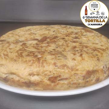 Tortilla con papada ibérica del Bar Ulzama de Pamplona