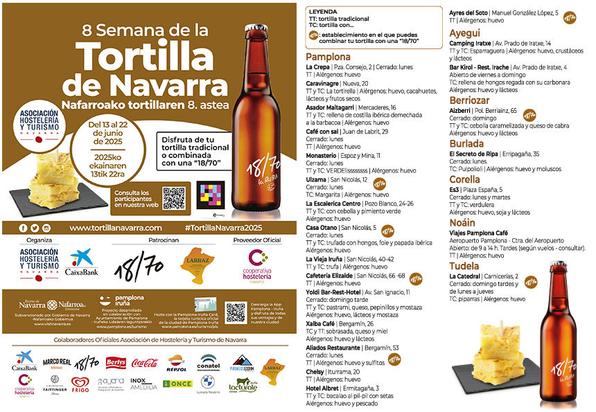 Imagen del folleto de la 8 Semana de la Tortilla de Navarra
