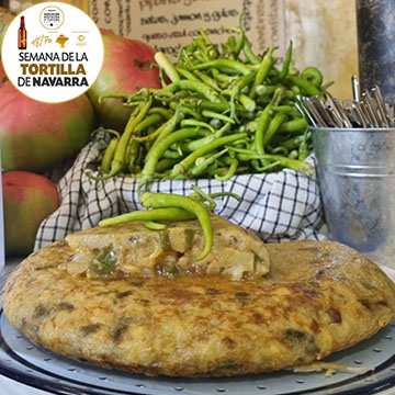 Tortilla con piparras del bar La Catedral de Tudela