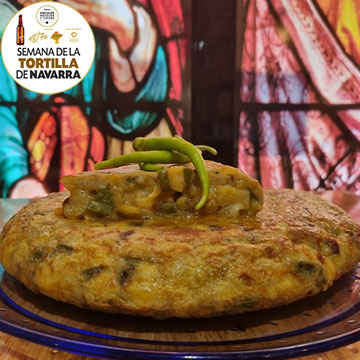 Tortilla con piparras del bar La Catedral de Tudela